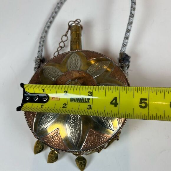 VTG Moroccan Islamic Cantinplora Water Snuffs Bottle Powder Flask Copper Brass - Picture 11 of 13